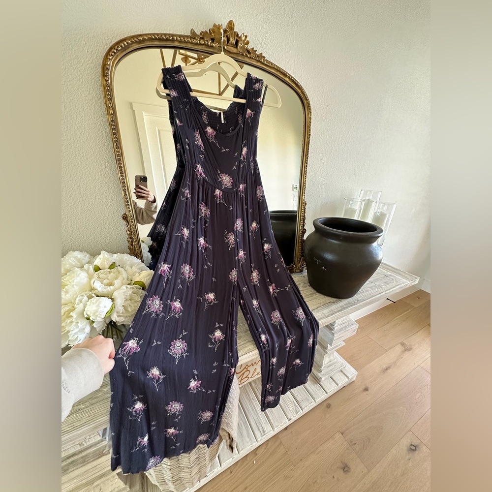 Free People Aster Jumpsuit in Navy